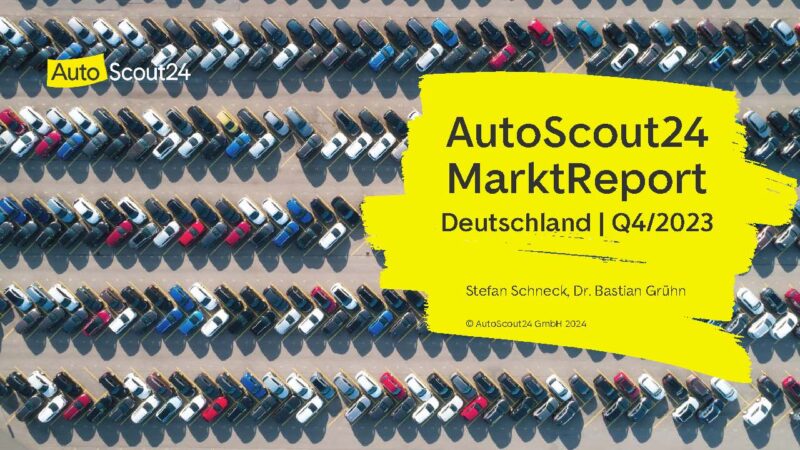 AutoScout24 MarktReport für das vierte Quartal 2023: Trendumkehr auf Gebrauchtwagenmarkt verfestigt sich