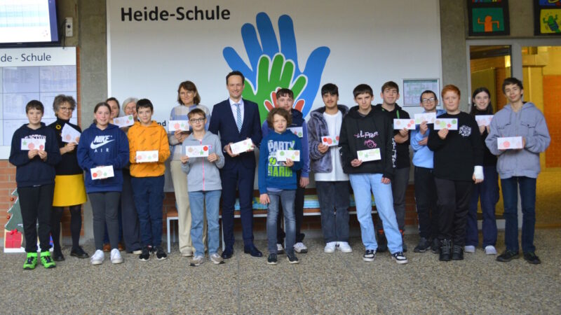 Weihnachtsgruß aus der Heide-Schule Schwebheim für das Landratsamt Schweinfurt